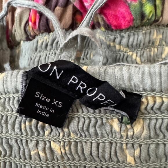 Boston Proper Nomad Camo Tassels Maxi Dress with Pom Poms Size XS - Picture 8 of 9